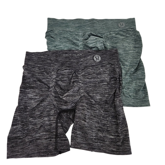 LULULEMON Rapid Vent Tech 2-Pack heathered green & black boxer 5" medium - Picture 1 of 10